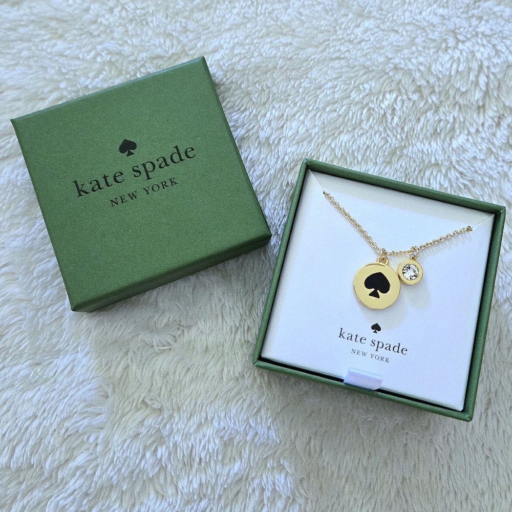 Kate Spade♠️ "Spot The Spade" Double✌️ Pendant Necklace - NIB - Picture 7 of 16